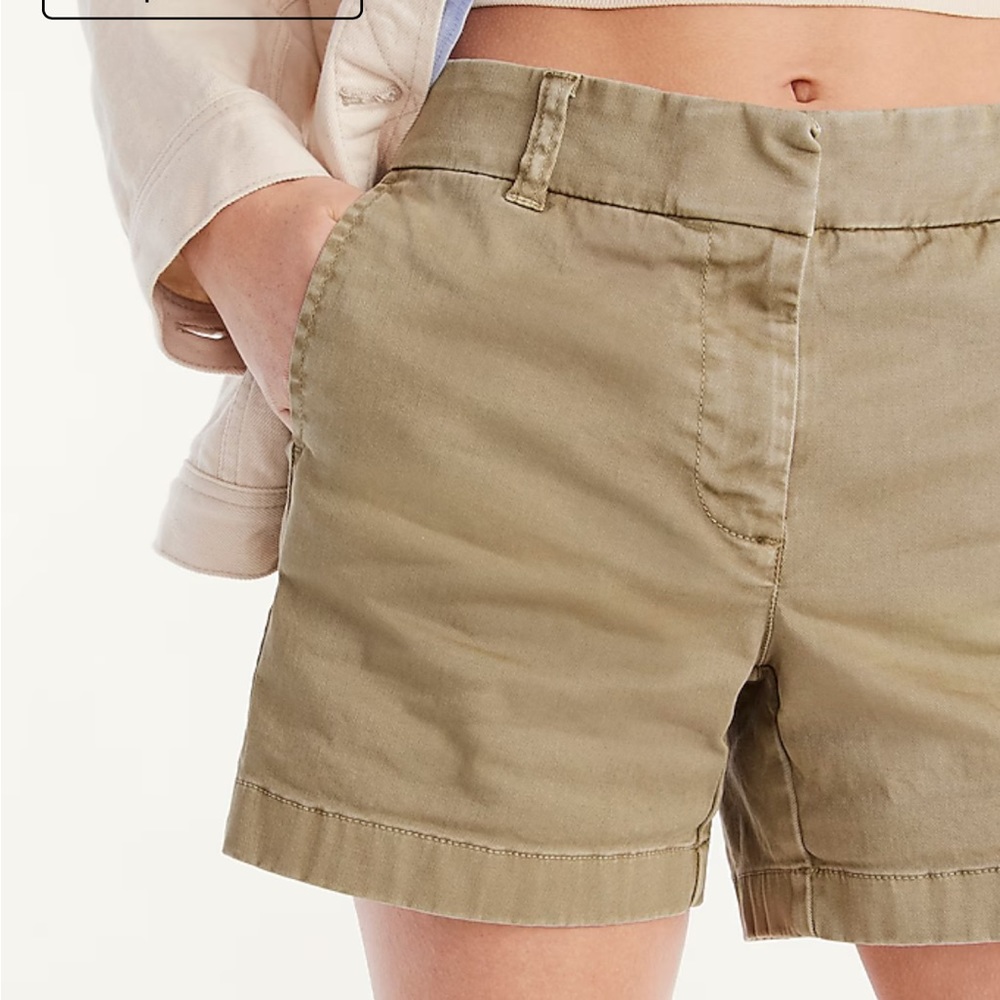J. Crew 5" stretch chino short, Olive Sand, Size 8